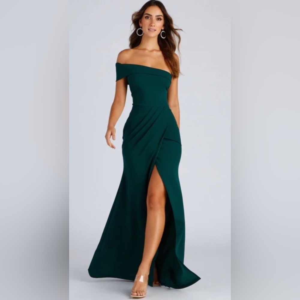Susana Asymmetric Off Shoulder Mermaid Dress